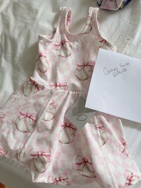 Birdie Bean Baseball Bows Romper